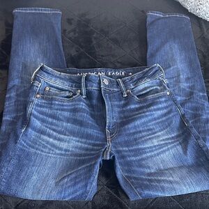 American Eagle Outfitters Men's Dark Blue Slim Jeans